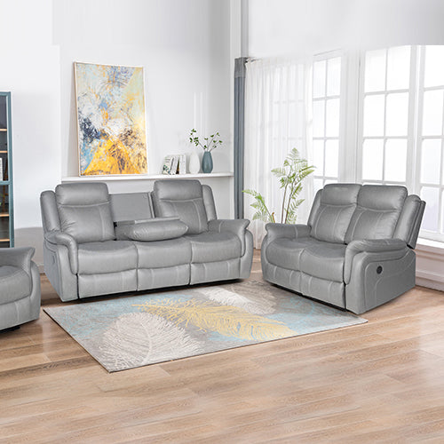 3-2 Seater Recliner Sofa | Finest Grey Fabric | Sturdy Construction | Metal Mechanism