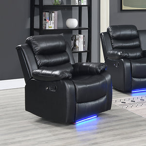 Chelsea 3R+1R+1R Seater Recliner Sofa | Finest Leatherette | Feature Console | LED Light | Ultra Cushioned