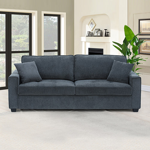 2+3 Seater Sofa Set | Charcoal Polyester Fabric | Multilayer Comfort | 2 Pillows | Individual Pocket Spring Support