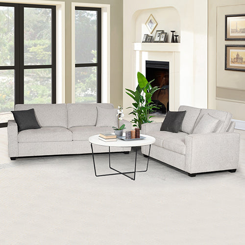 Milano 3-2 Seater Sofa Set | Polyester Fabric | Multilayer Cushions | Two Pillows Attached | Individual Pocket Spring