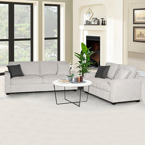 Milano 3-2 Seater Sofa Set | Polyester Fabric | Multilayer Cushions | Two Pillows Attached | Individual Pocket Spring