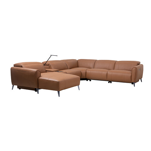 London 5 Seater Corner Sofa Chaise | Genuine Leather | Electric Recliner | Power Slide Left Chaise