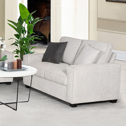 Milano 2 Seater Sofa Set | Polyester Fabric | Multilayer Cushioning | Two Pillows Attached | Individual Pocket Spring