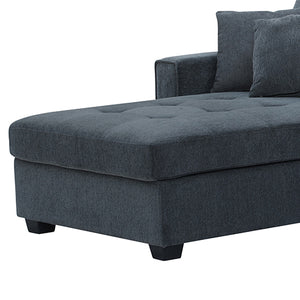 Corner Sofa Chaise | Polyester Fabric | Multilayer Comfort | 2 Pillows | Individual Pocket Spring Support