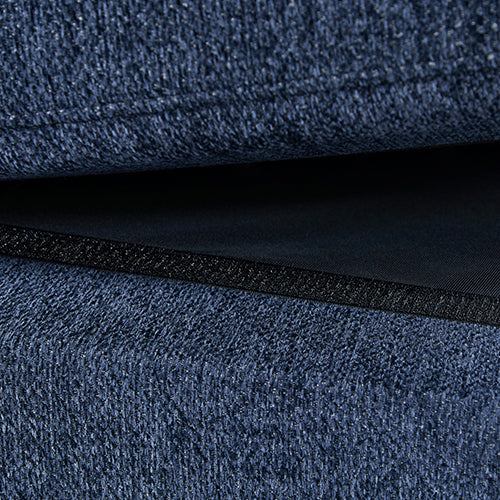 Orion Corner Sofa | Premium Fabric Upholstery | Padded Seat | Wooden Frame | Rubber Wooden Legs | Ottoman