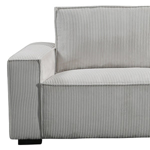 Reno 3 Seater Sofa | Beige Colour Fabric Upholstery | Wooden Structure | Knock Down Feature in Back & Arms