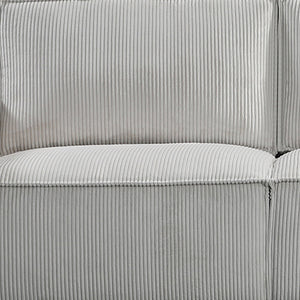 Reno 3 Seater Sofa | Beige Colour Fabric Upholstery | Wooden Structure | Knock Down Feature in Back & Arms