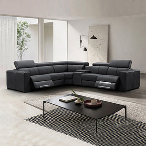Washington Genuine Leather 6 Seater Corner Sofa with 2 Electric Recliners & Reversible Console