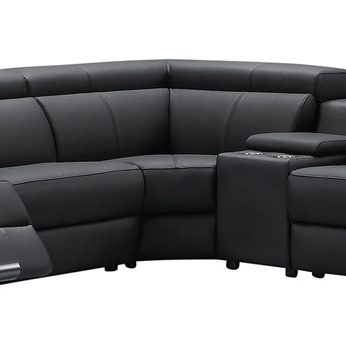 Washington Genuine Leather 6 Seater Corner Sofa with 2 Electric Recliners & Reversible Console