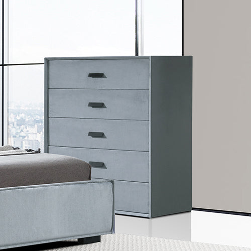 Estella Tallboy | MDF Construction | Fabric Upholstery | Iron Feet