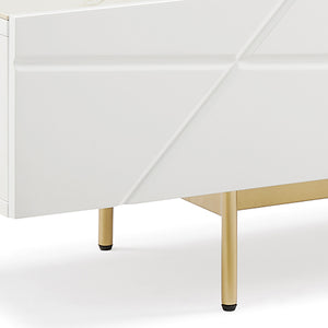 TV Cabinet | MDF Glossy Finish | Storage Drawers | Metal Base | Modern Entertainment Unit