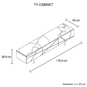 TV Cabinet | MDF Glossy Finish | Storage Drawers | Metal Base | Modern Entertainment Unit