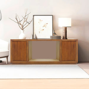 TV Cabinet | MDF Brown | Two Sideboards | Open Shelving