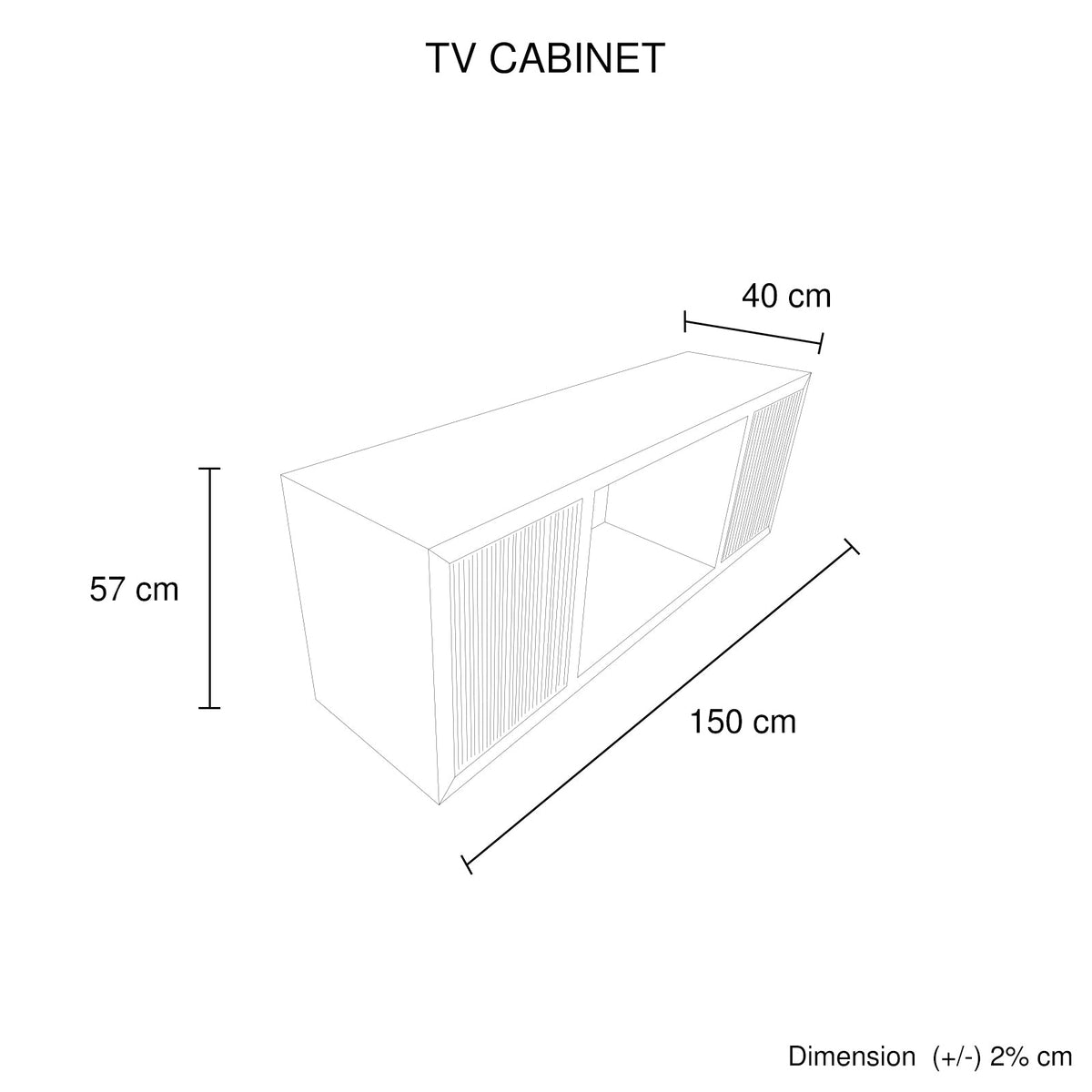 TV Cabinet | MDF Brown | Two Sideboards | Open Shelving