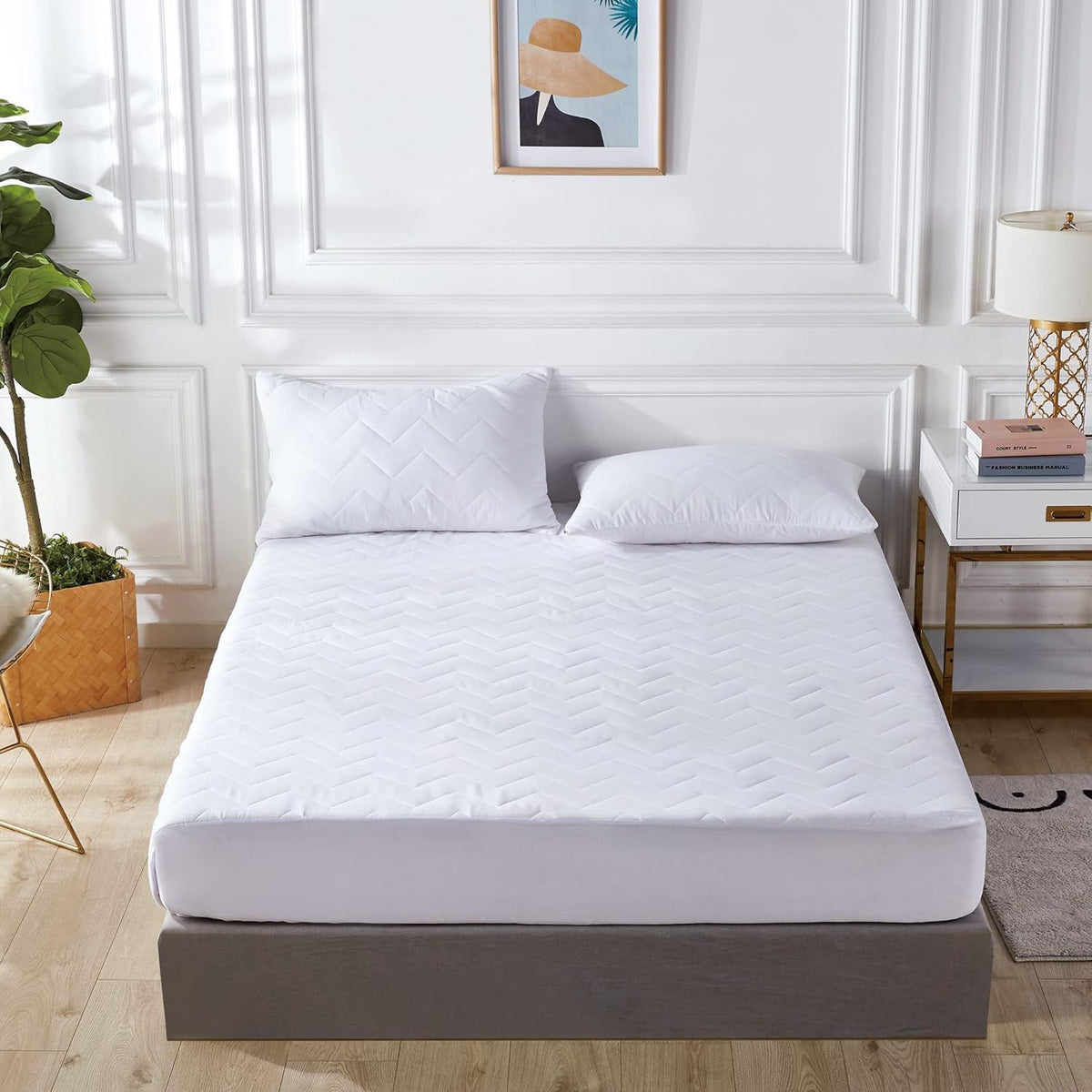 100% Ultra-Soft Cotton Quilted Anti-Microbial Mattress Cover Protector | Double Size