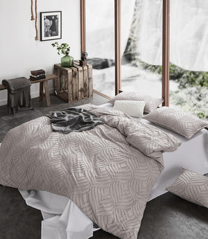 Tufted Ultra Soft Microfiber Quilt Cover Set | Double | Beige