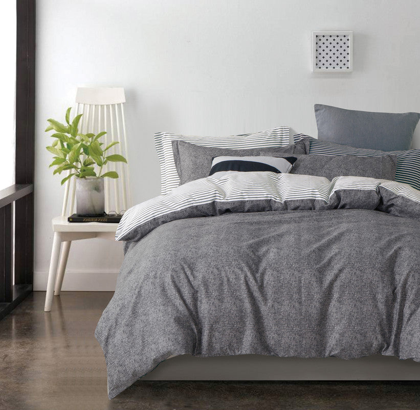 Gerry 100% Cotton Reversible Quilt Cover Set | Queen Size