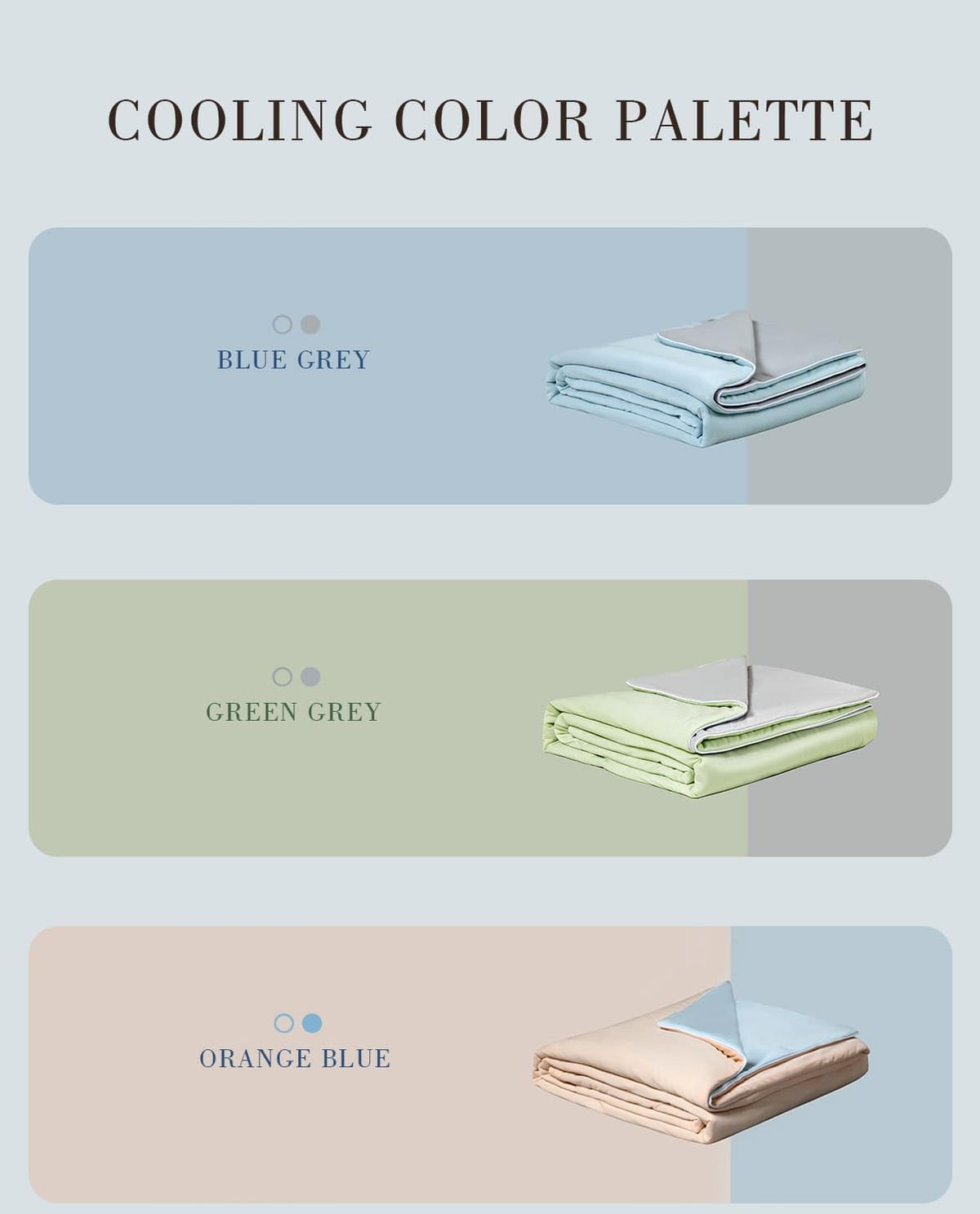 Ice Cooling Reversible Summer Comforter Blanket | Green & Grey | Queen/King