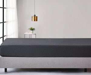 Park Avenue | 100% Jersey Cotton Fitted Sheet | Soft & Stretchy | Black Marble | King