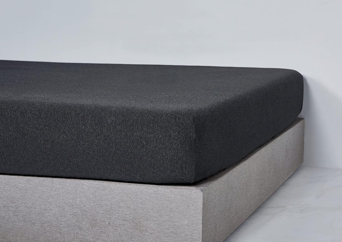 Park Avenue | 100% Jersey Cotton Fitted Sheet | Soft & Stretchy | Black Marble | King