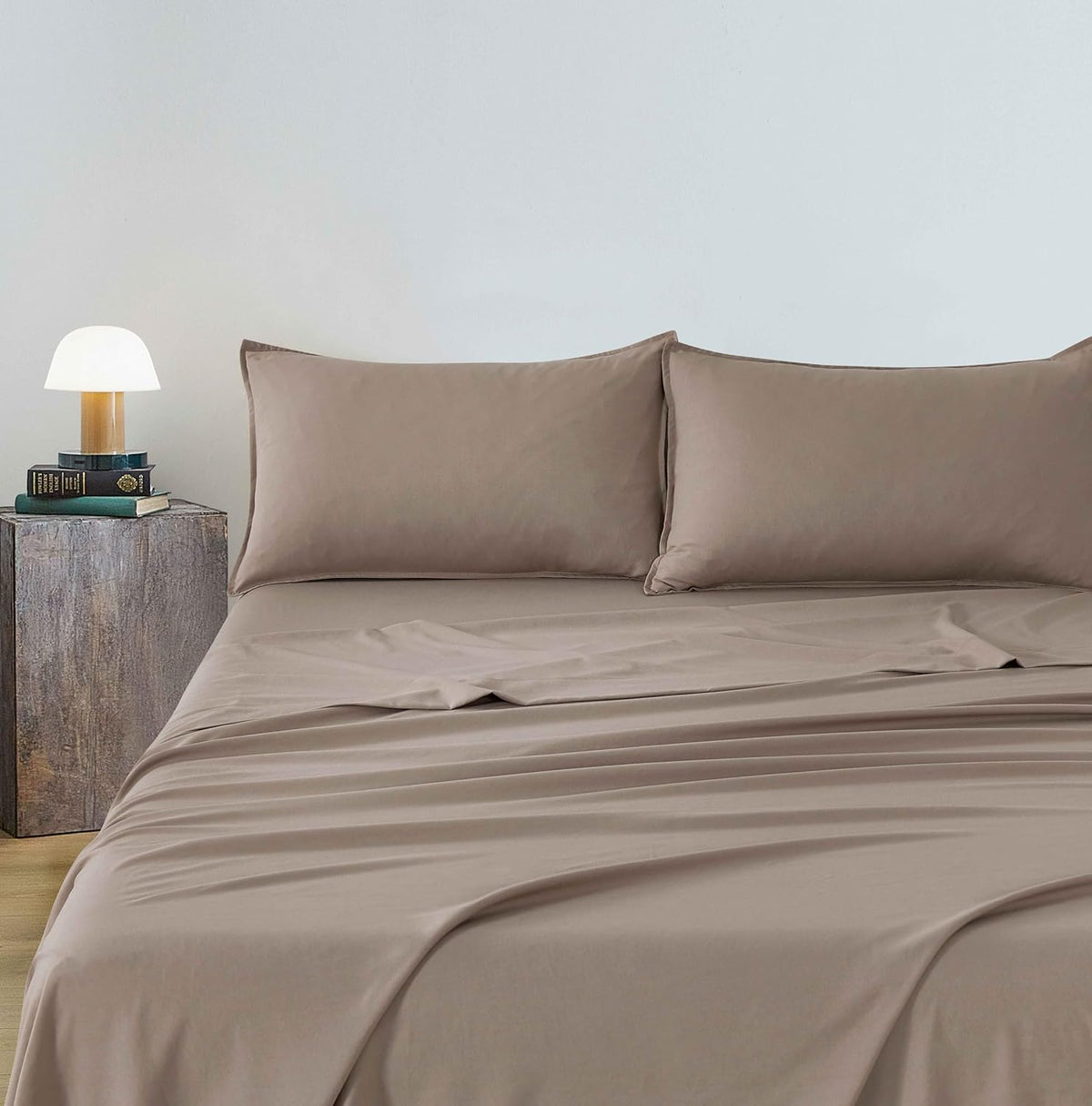 Vintage Washed Microfibre Sheet Set | Truffle | King