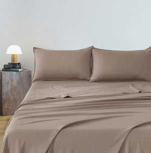 Vintage Washed Microfibre Sheet Set | Truffle | King