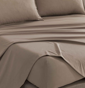 Vintage Washed Microfibre Sheet Set | Truffle | King