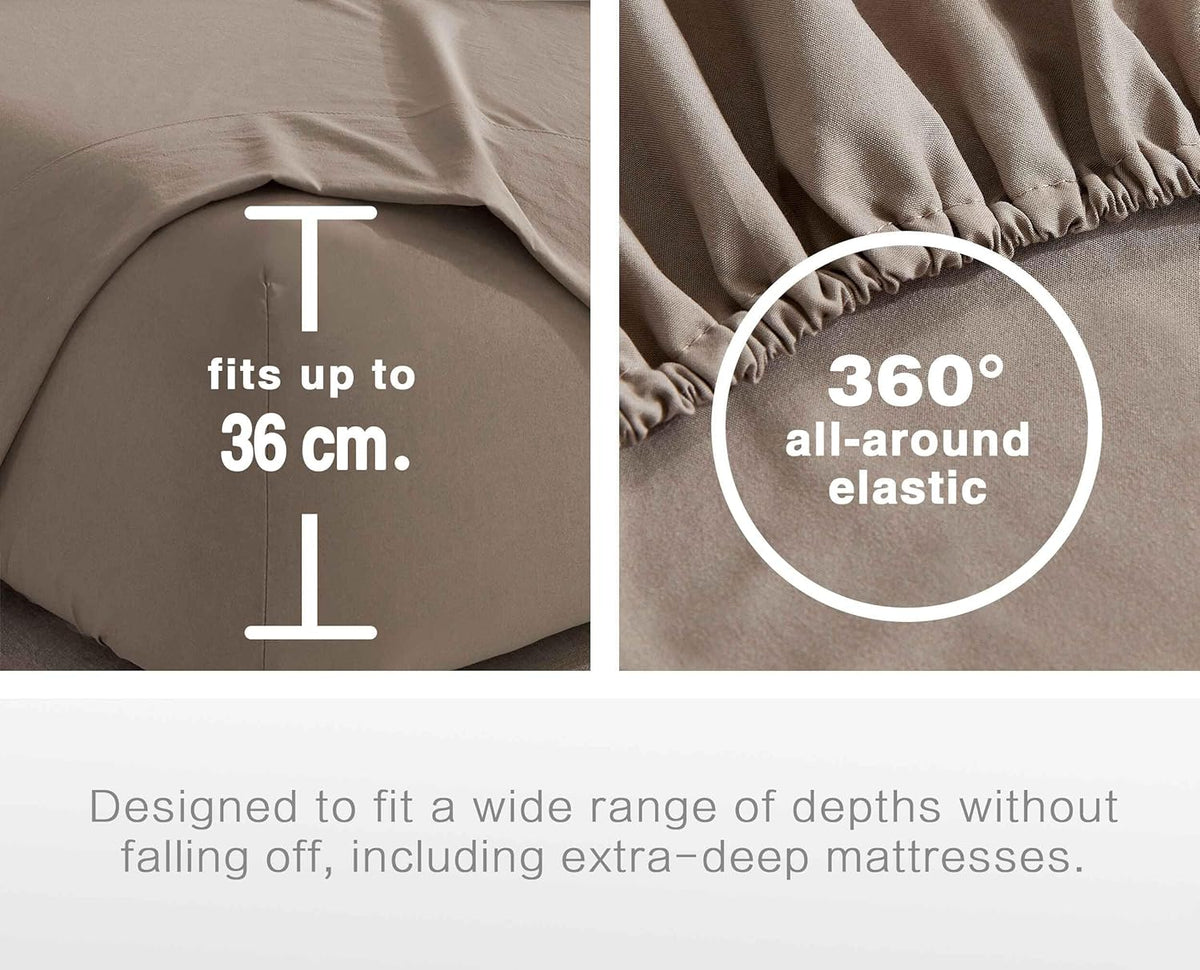 Vintage Washed Microfibre Sheet Set | Truffle | King