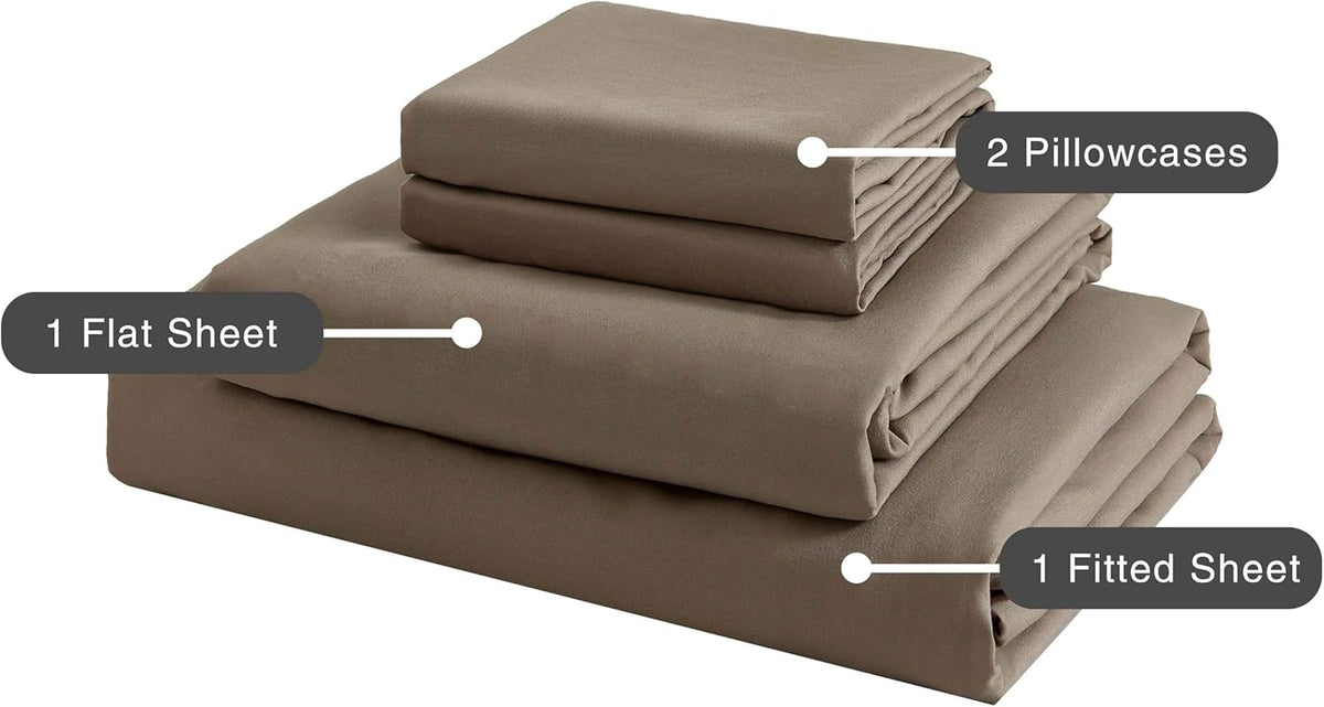 Vintage Washed Microfibre Sheet Set | Truffle | King