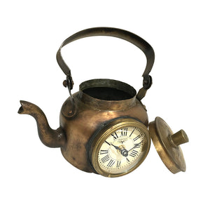 Table Clock | Old Brass Tea Kettle