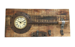 Wall Clock | Frying Pan Design on Recycled Wood