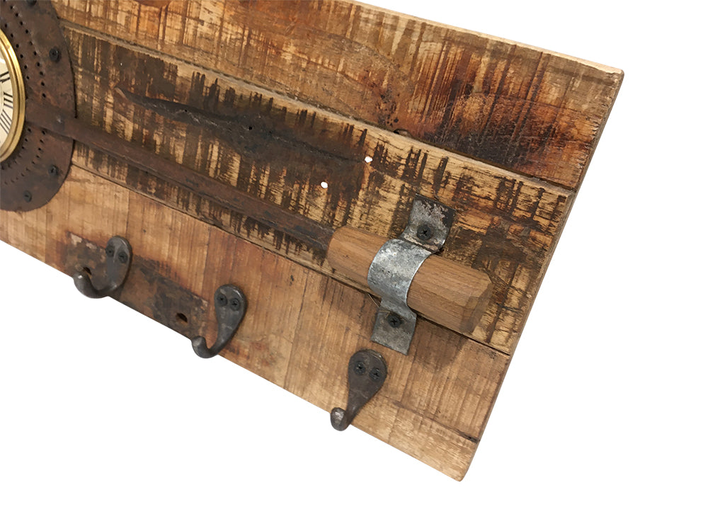 Wall Clock | Frying Pan Design on Recycled Wood