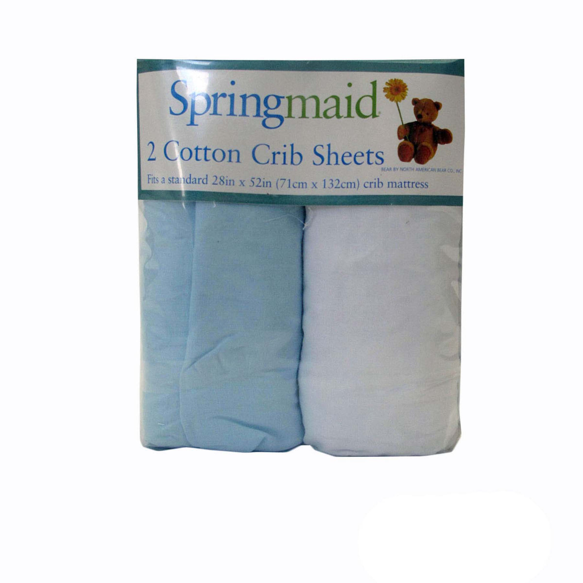 2 Piece Baby Cot Cotton Fitted Sheet | Blue & White