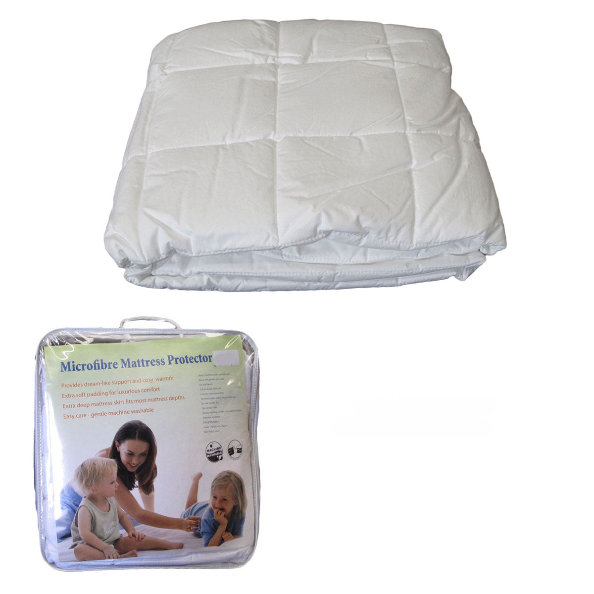 Cotton Japara Cover | Microfiber Filling Mattress Protector | Single