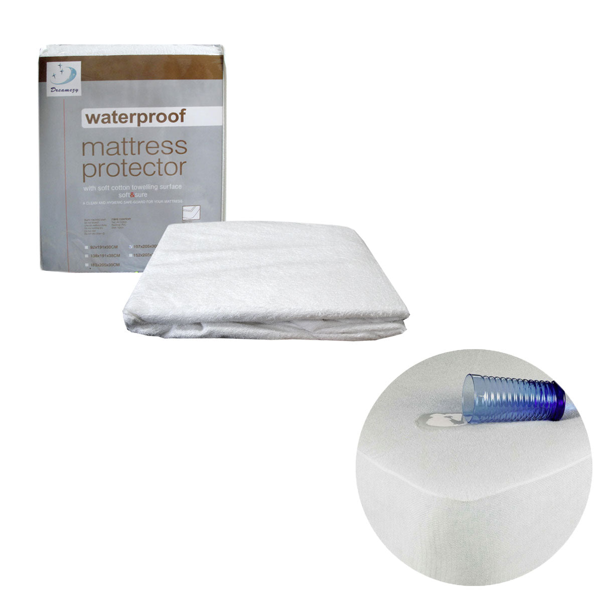 Fully Fitted Terry Waterproof Mattress Protector | 30cm Wall
