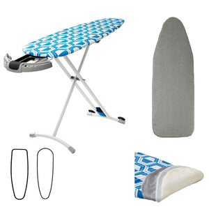 Blue Reversible Premium Large Ironing Board Cover | Underlay Included | 40 x 125 cm