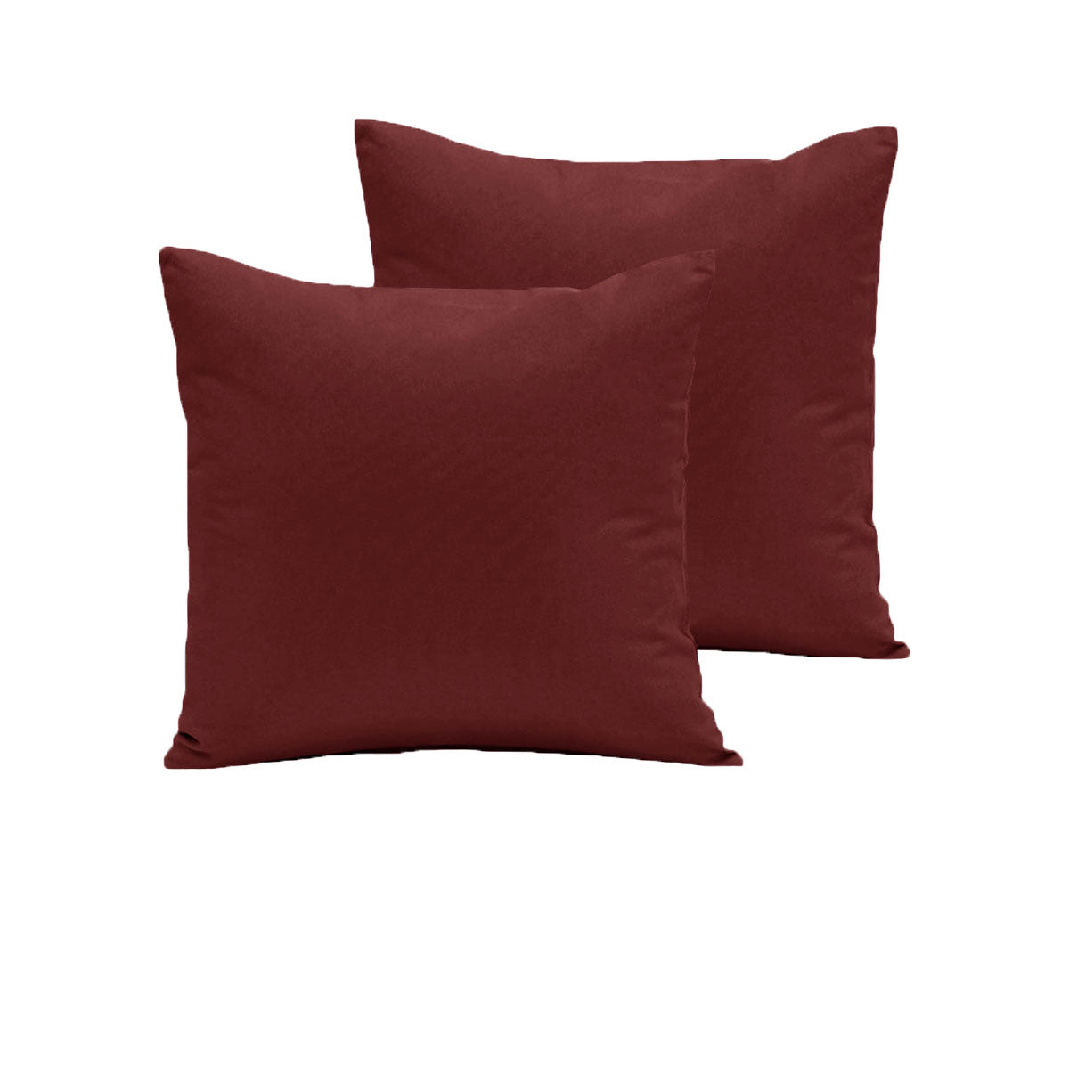Pair of 280TC Polyester Cotton European Pillowcases | Burgundy