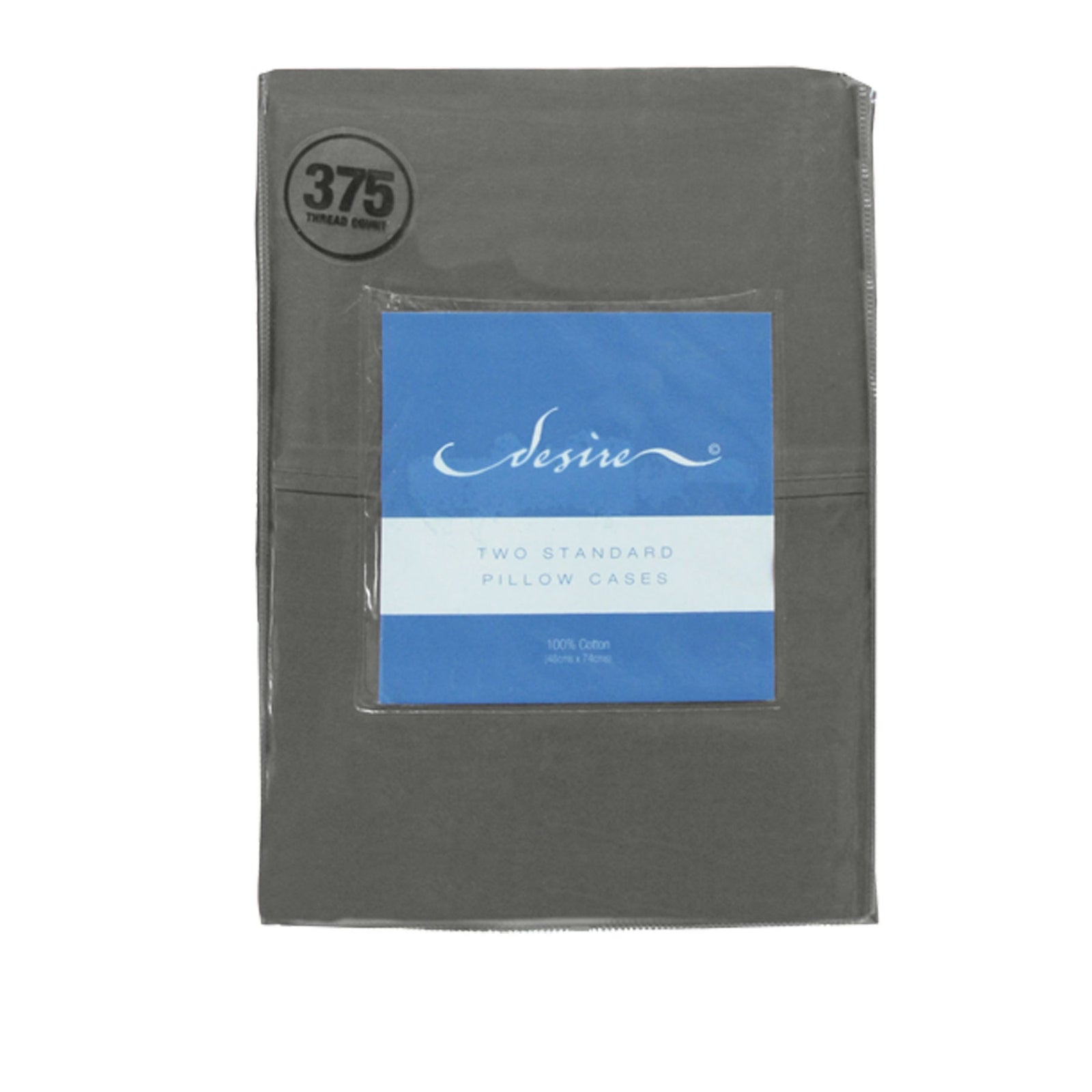 Pair of Cotton Standard Pillowcases | 375TC | Grey