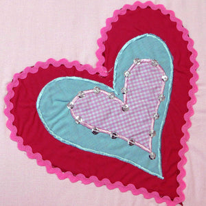 Amia Hearts Embroidered Quilt Cover Set | Single
