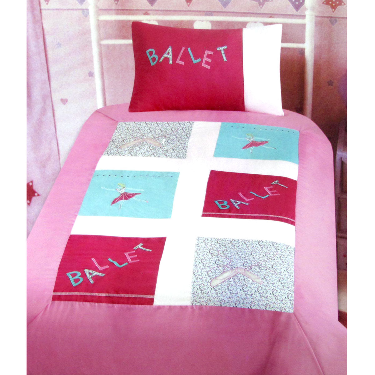 Ballerina Embroidered Quilt Cover Set | Single
