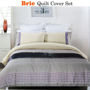 Brie Lilac Grey Quilt Cover Set | King