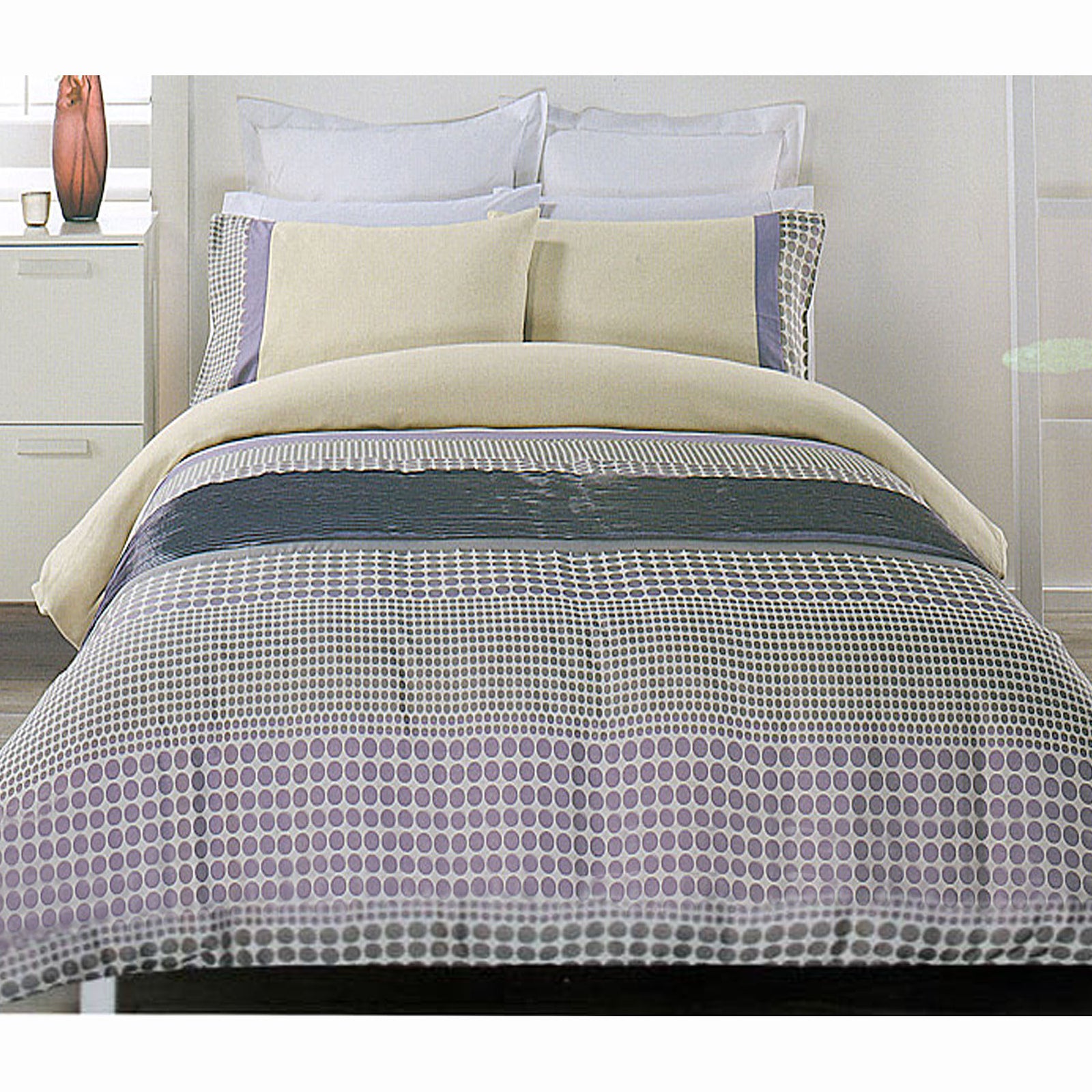 Brie Lilac Grey Quilt Cover Set | Queen