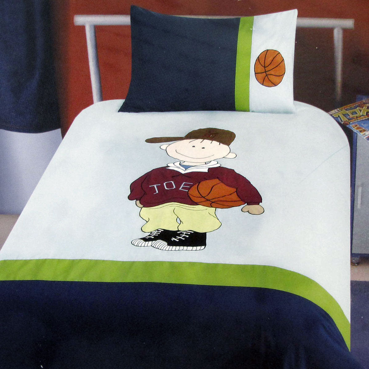 Dude Basketball Embroidered Quilt Cover Set | Single