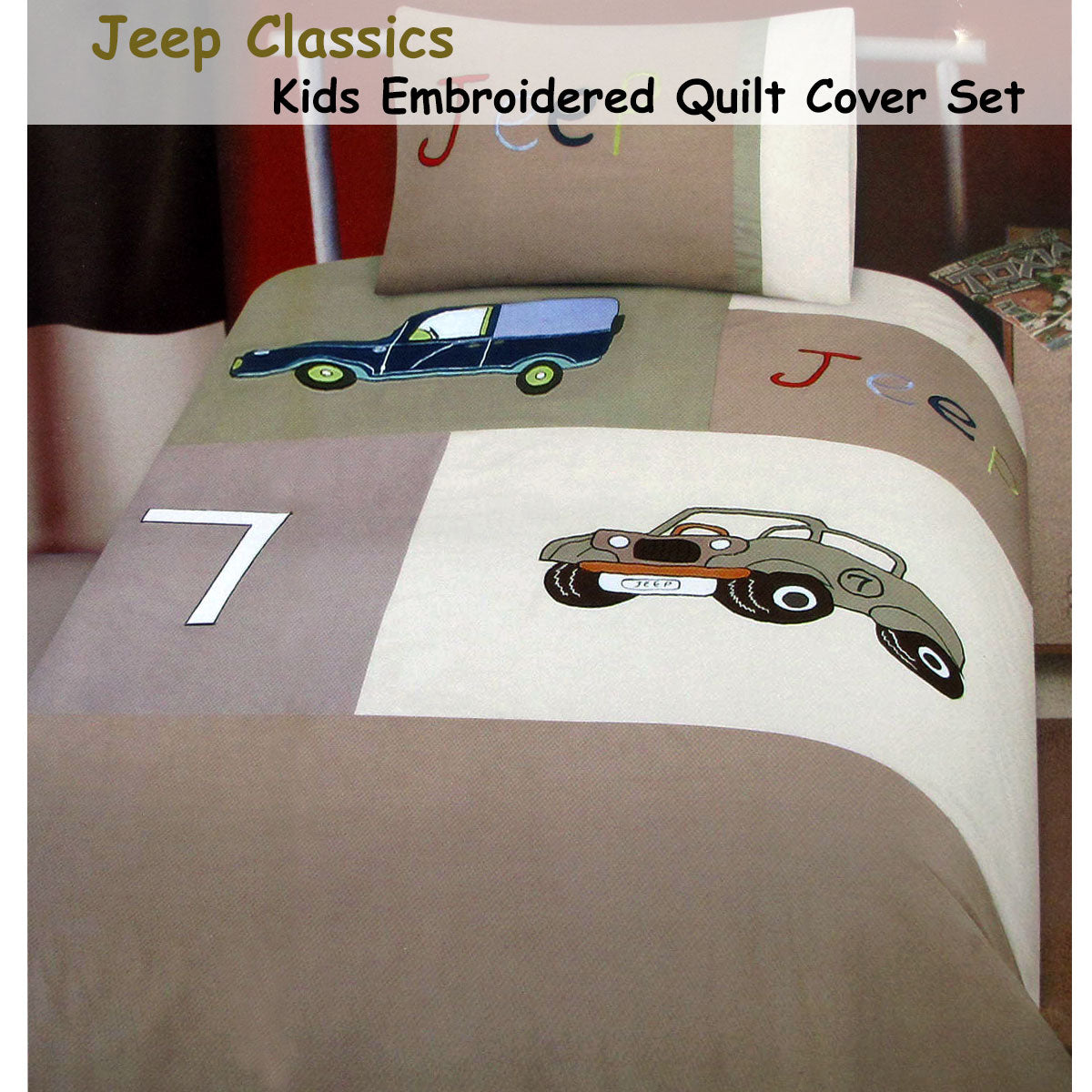 Jeep Classics Embroidered Quilt Cover Set | Single