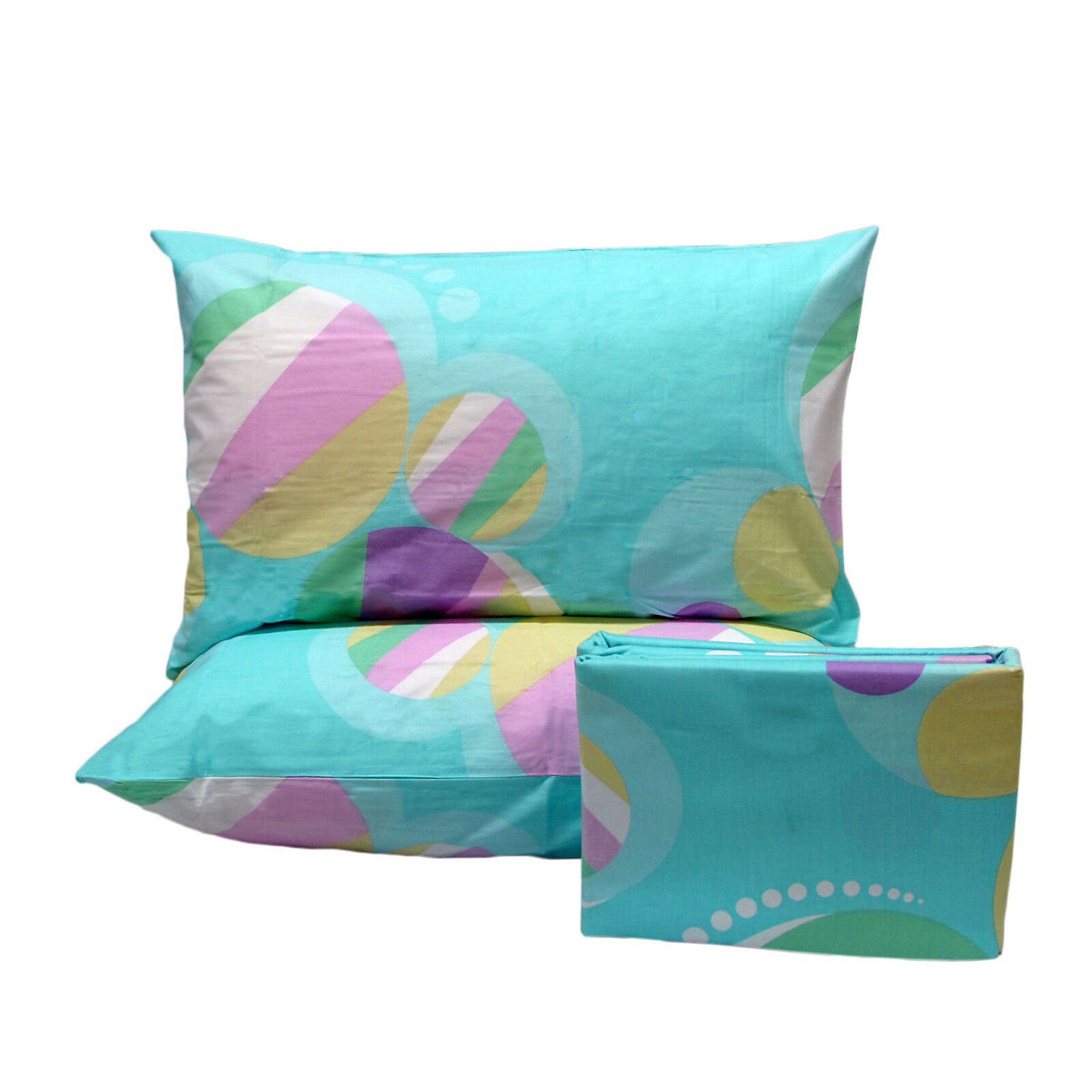 Pure Cotton Bubbles Aqua Quilt Cover Set | Queen