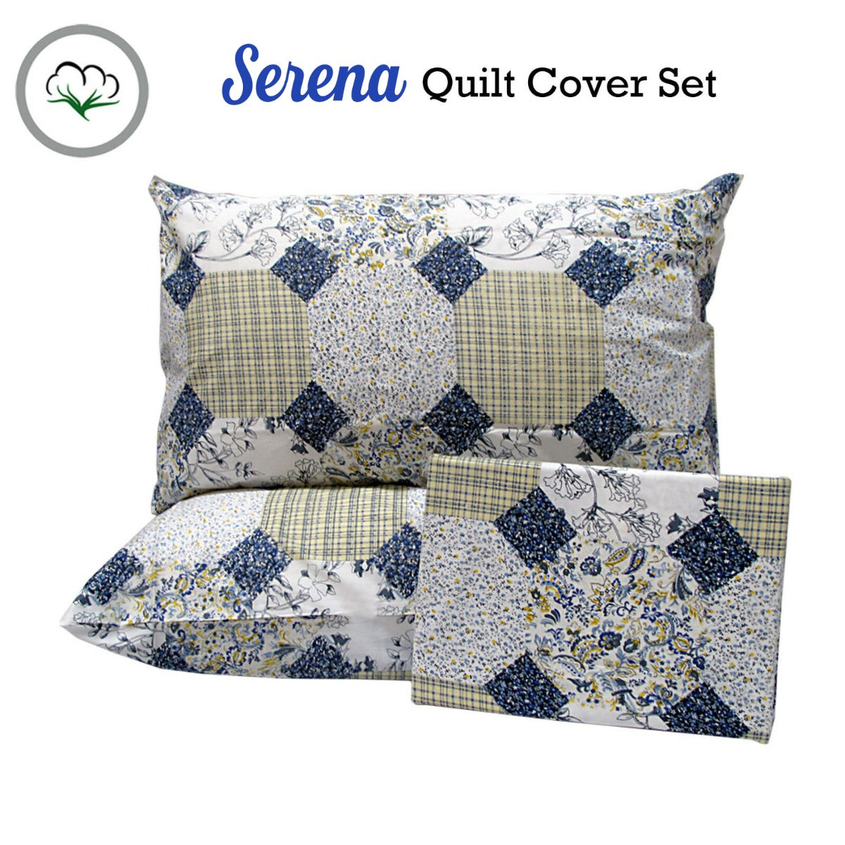 Pure Cotton Serena Quilt Cover Set | Queen