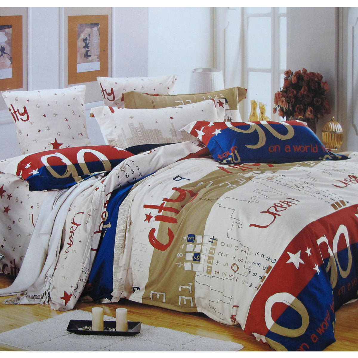 310TC Urban City Cotton Printed Quilt Cover Set | Single