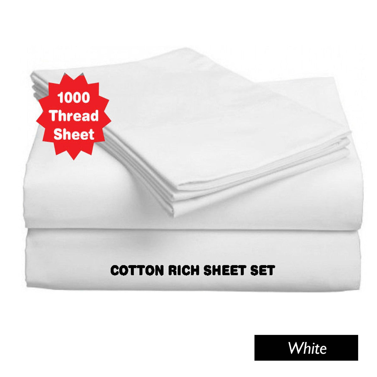 Accessorize 1000TC Cotton Rich Sheet Set | White | King
