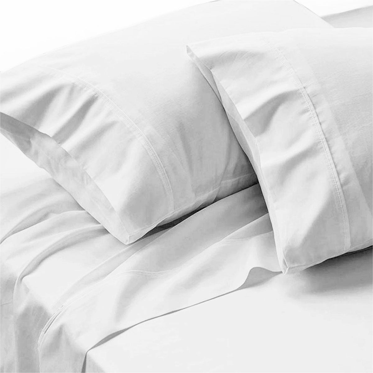 500TC Ramca White Egyptian Cotton Sheet Set | Queen