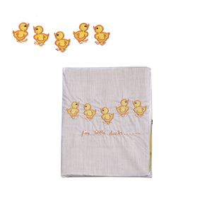 Five Little Ducks | Embroidered Polyester Cotton Cot Size Sheet Set